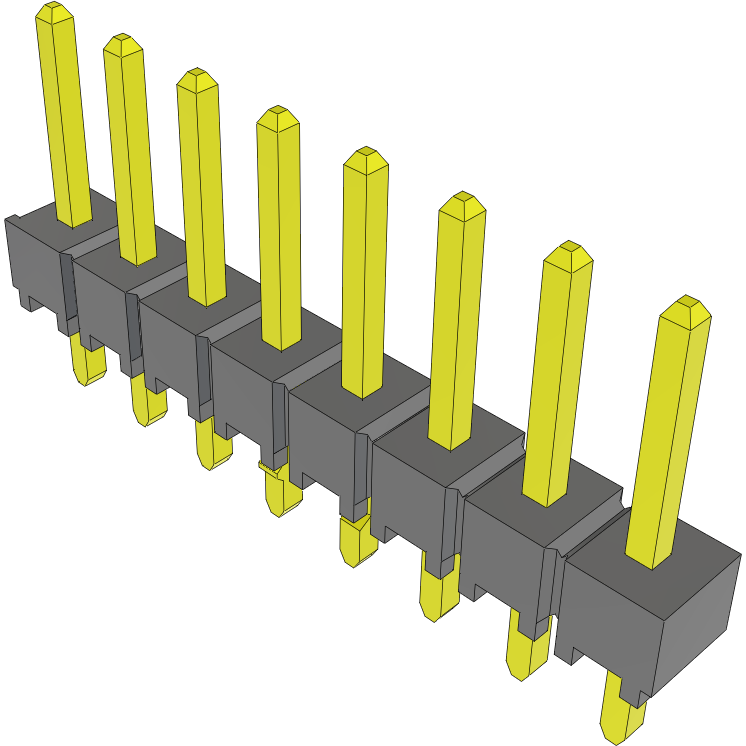 Samtec-TSW-108-07-L-S-LL Cabezales del conector y receptáculos PCB Conn Unshrouded Header HDR 8 POS 2.54mm Solder ST Top Entry Thru-Hole Bulk