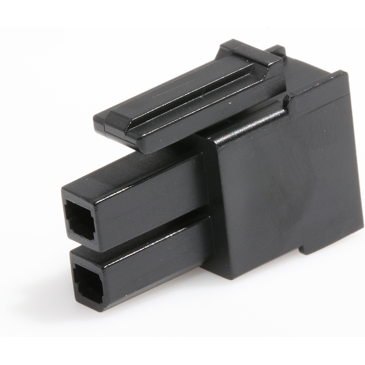 Molex-1716920102 Connector Discrete Wire Housing Conn Housing RCP 2 POS 5.7mm Crimp ST Cable Mount Black Mega-Fit Bag