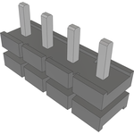 Conn Board Stacker HDR 4 POS 5.08mm Solder ST Thru-Hole Bulk