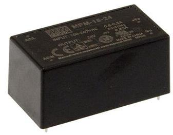 Mean Well Enterprises-MPM-15-12V AC-DC-Spannungsversorgung AC/DC Power Supply Single-OUT 12V 1.25A 15W 4-Pin