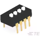 TE Connectivity-1825057-3 Switch DIP Switch DIP OFF ON SPST 4 Extended Slide 0.1A 24VDC PC Pins 2.54mm Thru-Hole Tube