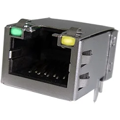 Amphenol Communications Solutions-RJE4818814M1 Raccordement téléphone et télécom Modular Jack - High Performance, Input Output Connectors 8P8C, CAT5e, Shield, With LEDs