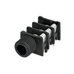 Conn 1/4" Stereo Jack F 4 POS 6.35mm Solder RA Thru-Hole 4 Terminal 1 Port