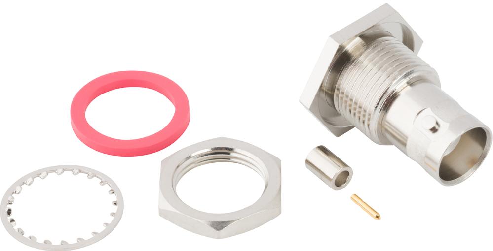 Amphenol RF-112522 Conector RF Conn BNC 0Hz to 4GHz 50Ohm Crimp ST Panel Mount RCP Gold