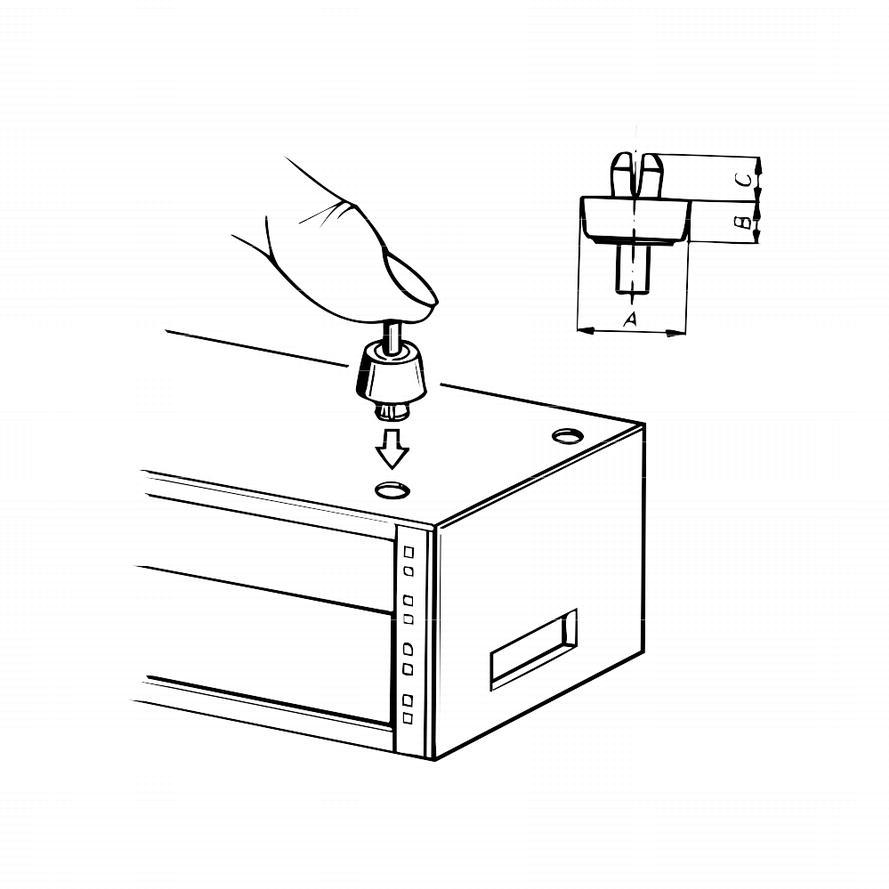 Schroff GmbH-60224-009 null Plastic Foot, PC, UL 94 V-0, Black