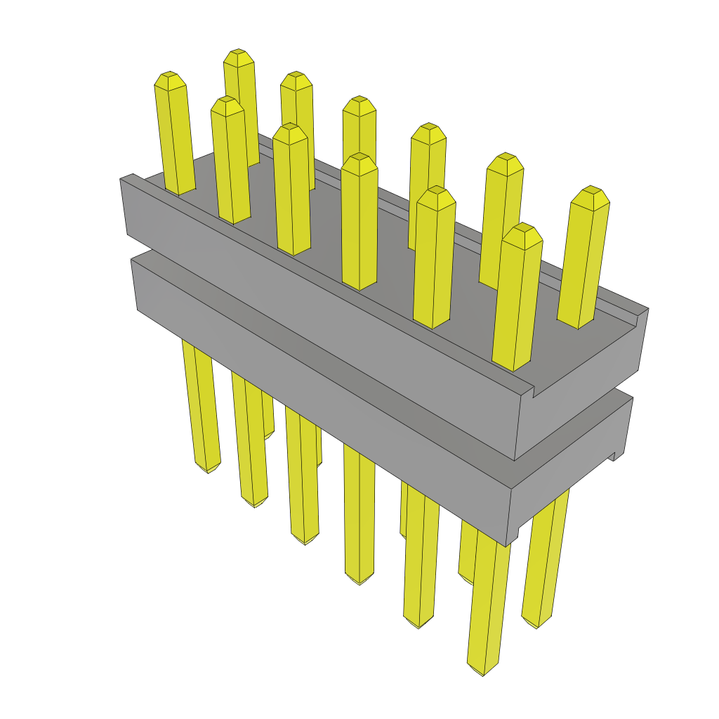 Samtec-TW-06-09-G-D-145-210 Connector Headers and PCB Receptacles Conn Board Stacker HDR 12 POS 2mm Solder ST Top Entry Thru-Hole Bulk