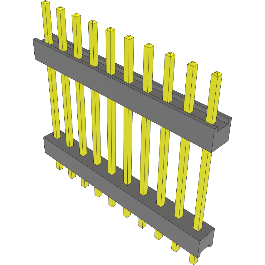 Samtec-DW-10-11-T-S-643 Connector Headers and PCB Receptacles Conn Board Stacker HDR 10 POS 2.54mm Solder ST Top Entry Thru-Hole Bulk
