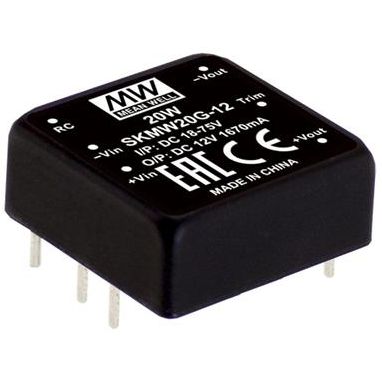 Mean Well Enterprises-SKMW20G-12 DC/DC-Wandler und Spannungsreglermodul Module DC-DC 48VIN 1-OUT 12V 1.67A 20W 6-Pin DIP Module Tube