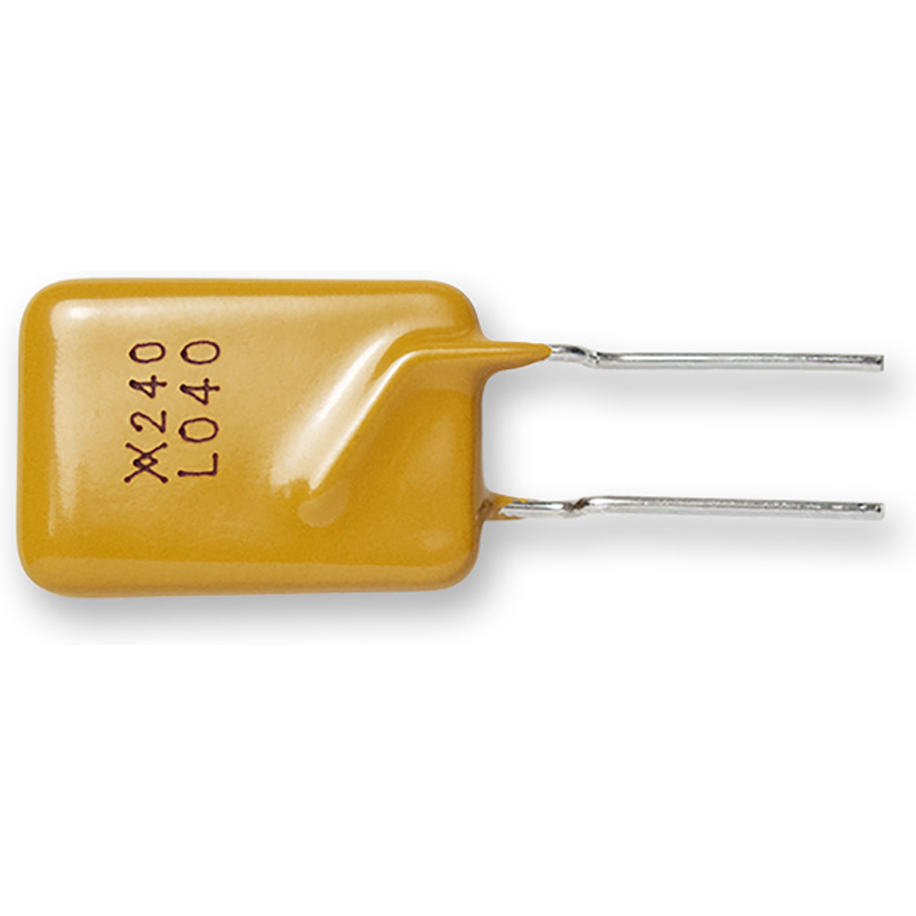 Littelfuse-LVR040K PTC, rückstellbare Sicherung PTC Resettable Fuse 0.4A(hold) 0.9A(trip) 240VAC 5.5A 2W 24s 0.6Ohm Radial 11.5 X 3.8 X 20.9mm Bag