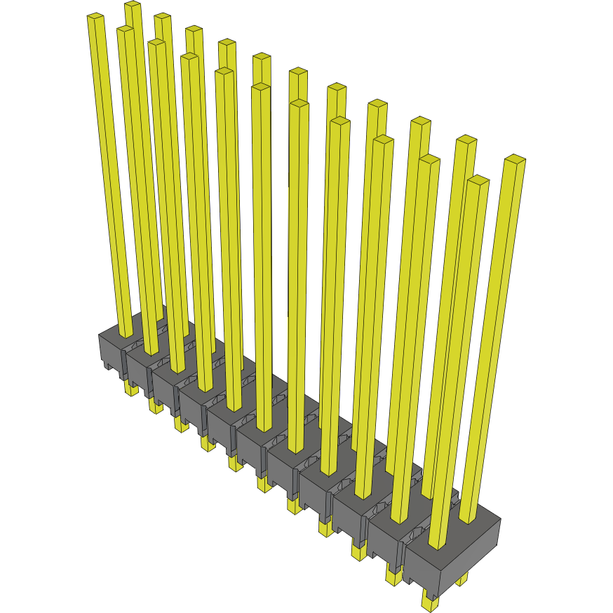 Samtec-MTSW-111-12-T-D-840 Steckverbinderleisten und Leiterplattenbuchsen Conn Unshrouded Header HDR 22 POS 2.54mm Solder ST Top Entry Thru-Hole Bulk