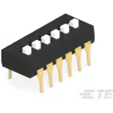 TE Connectivity-1825057-5 Switch DIP Switch DIP OFF ON SPST 6 Extended Slide 0.1A 24VDC PC Pins 2.54mm Thru-Hole Tube