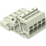 1-conductor male connector, Push-in CAGE CLAMP, 10 mm2, Pin spacing 7.62 mm, 4-pole, 100% protected against mismating, Threaded flange, 10,00 mm2, light gray