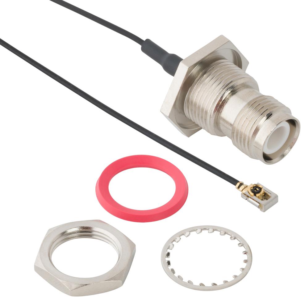 Amphenol-095-850-315-300 Kabelbaugruppen Koaxial Cable Assembly 1.13mm Cable 0.3m MHF1 to RPTNC M-PL Bag