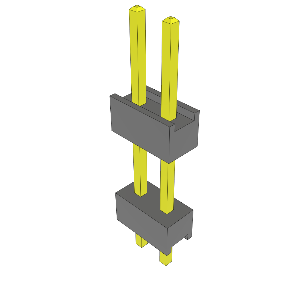Samtec-ZW-02-09-T-S-405-106 Embases de raccordement et réceptacles PCB Conn Board Stacker HDR 2 POS 2.54mm Solder ST Top Entry Thru-Hole Bulk