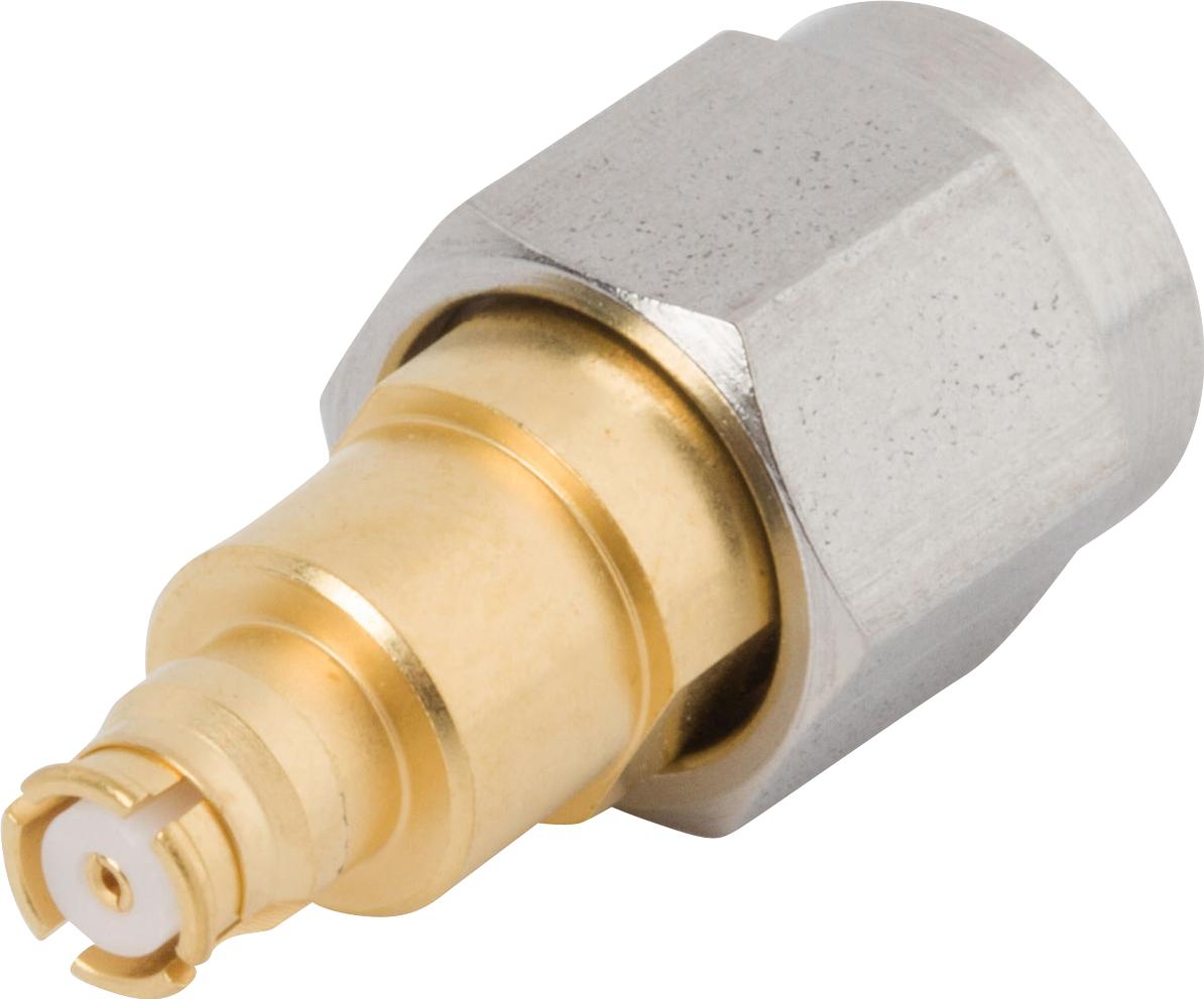 Amphenol SV Microwave-SF1129-6154 RF-Steckverbinder Conn SMA-SMP Adapter 0Hz to 18GHz 50Ohm ST M/F Gold Over Nickel Tray