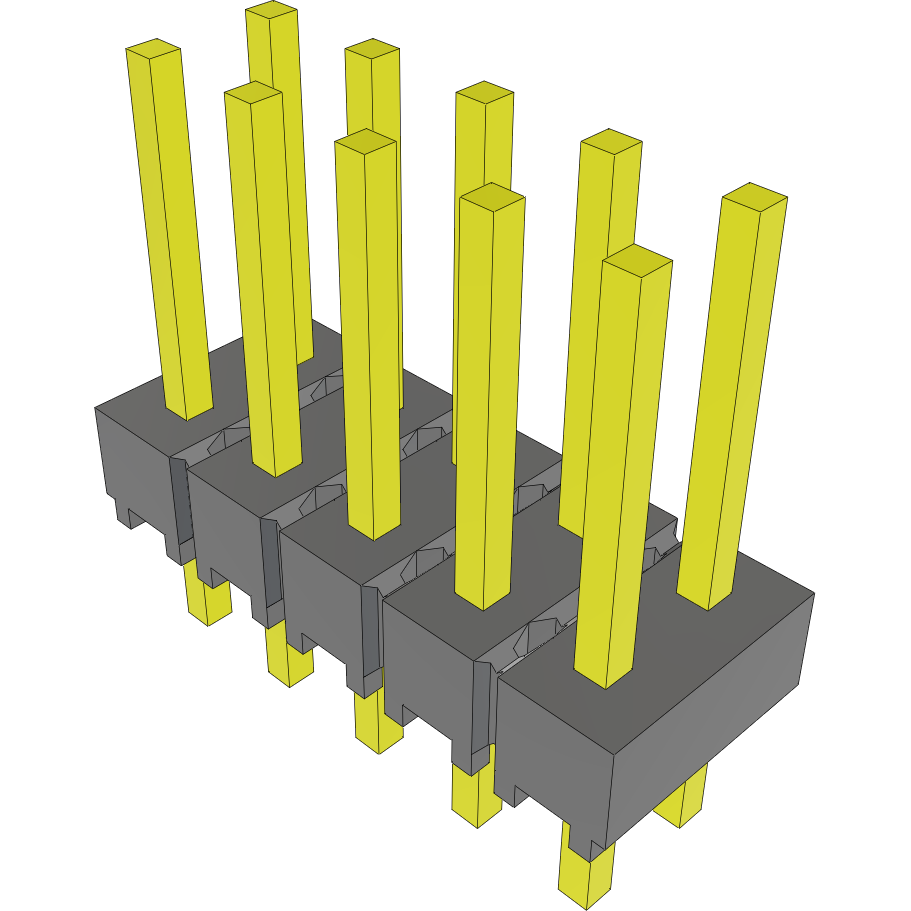 Samtec-MTSW-105-24-G-D-279 Connector Headers and PCB Receptacles Conn Unshrouded Header HDR 10 POS 2.54mm Solder ST Top Entry Thru-Hole Bulk