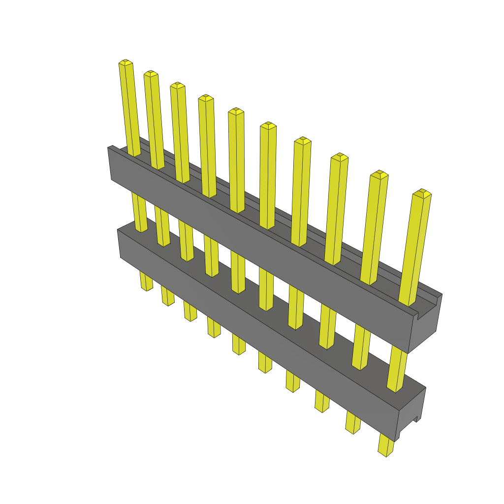 Samtec-ZW-10-09-L-S-365-120 Connector Headers and PCB Receptacles Conn Board Stacker HDR 10 POS 2.54mm Solder ST Top Entry Thru-Hole Bulk