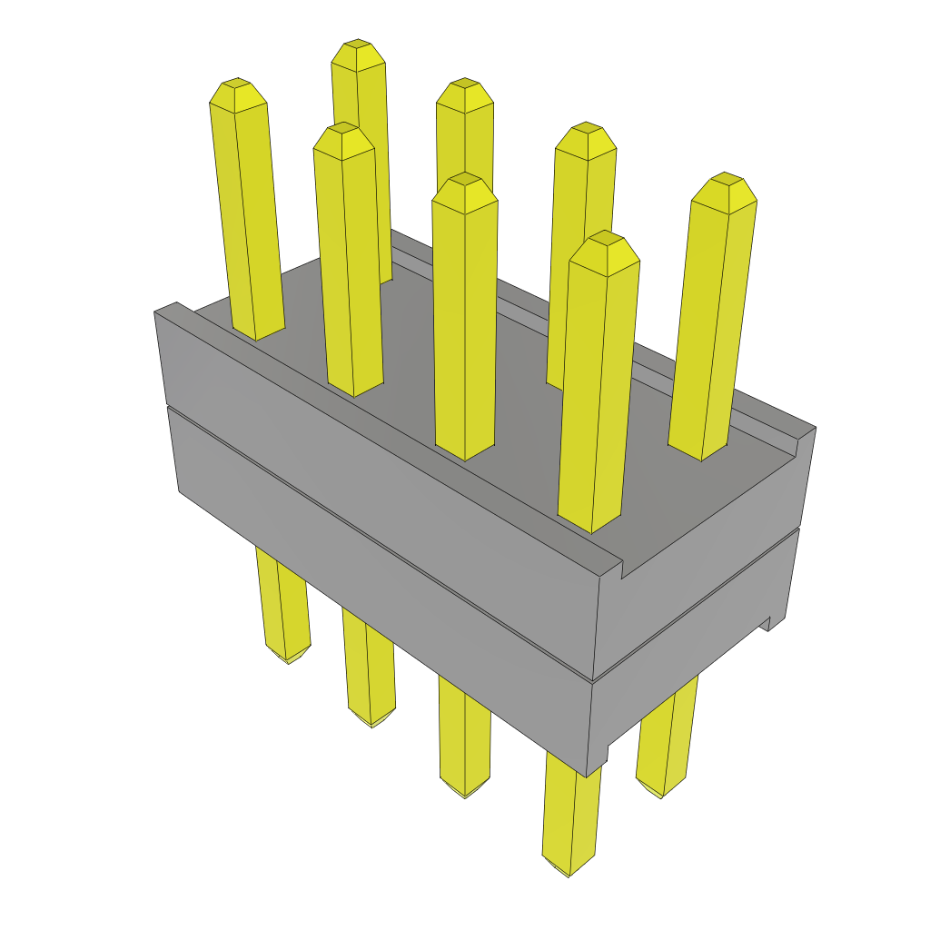 Samtec-TW-04-02-G-D-120-130 Connector Headers and PCB Receptacles Conn Board Stacker HDR 8 POS 2mm Solder ST Top Entry Thru-Hole Bulk