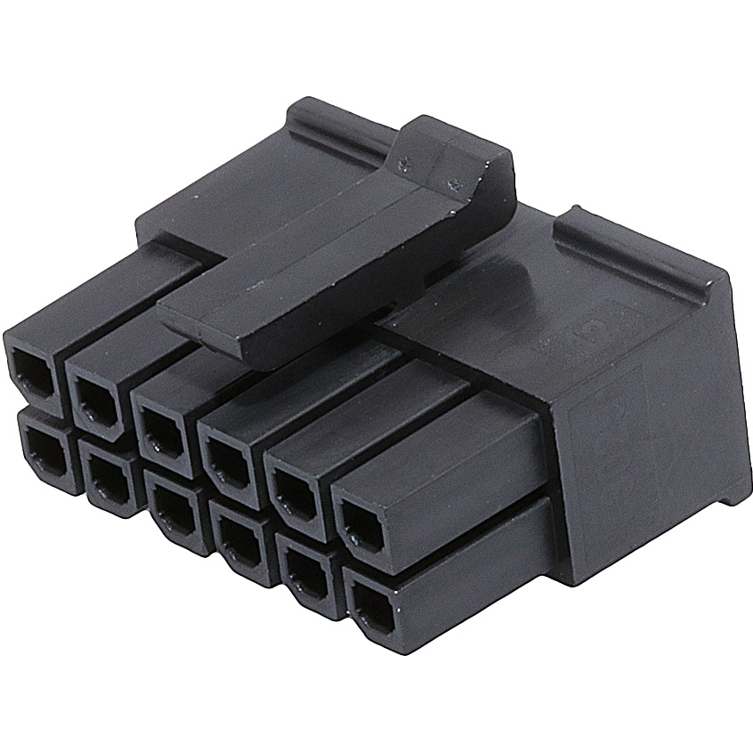 Molex-0430251208 分立接线罩连接器 Conn Housing RCP 12 POS 3mm Crimp ST Cable Mount Black Micro-Fit 3.0™ Bag
