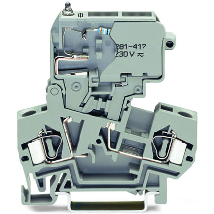 WAGO-281-622/281-418 Blocchi terminali connettore Conn Fuse Disconnect Terminal Block 2 POS Spring Clamp DIN Rail 10A Box