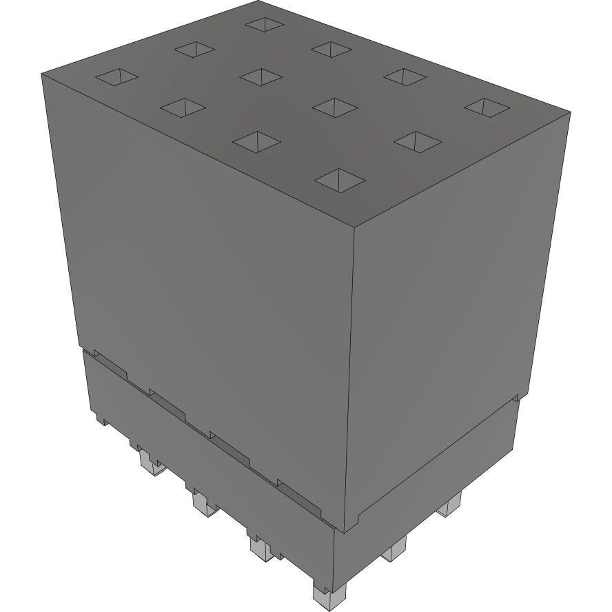 Samtec-ESQ-104-12-T-T Steckverbinderleisten und Leiterplattenbuchsen Conn Elevated Socket SKT 12 POS 2.54mm Solder ST Top Entry Thru-Hole Tube