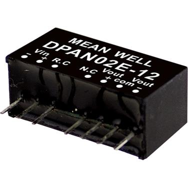 Mean Well Enterprises-DPAN02C-15 DC/DC-Wandler und Spannungsreglermodul Module DC-DC 48VIN 2-OUT -15V/15V -0.067A/0.067A 2W 7-Pin SIP Module Tube
