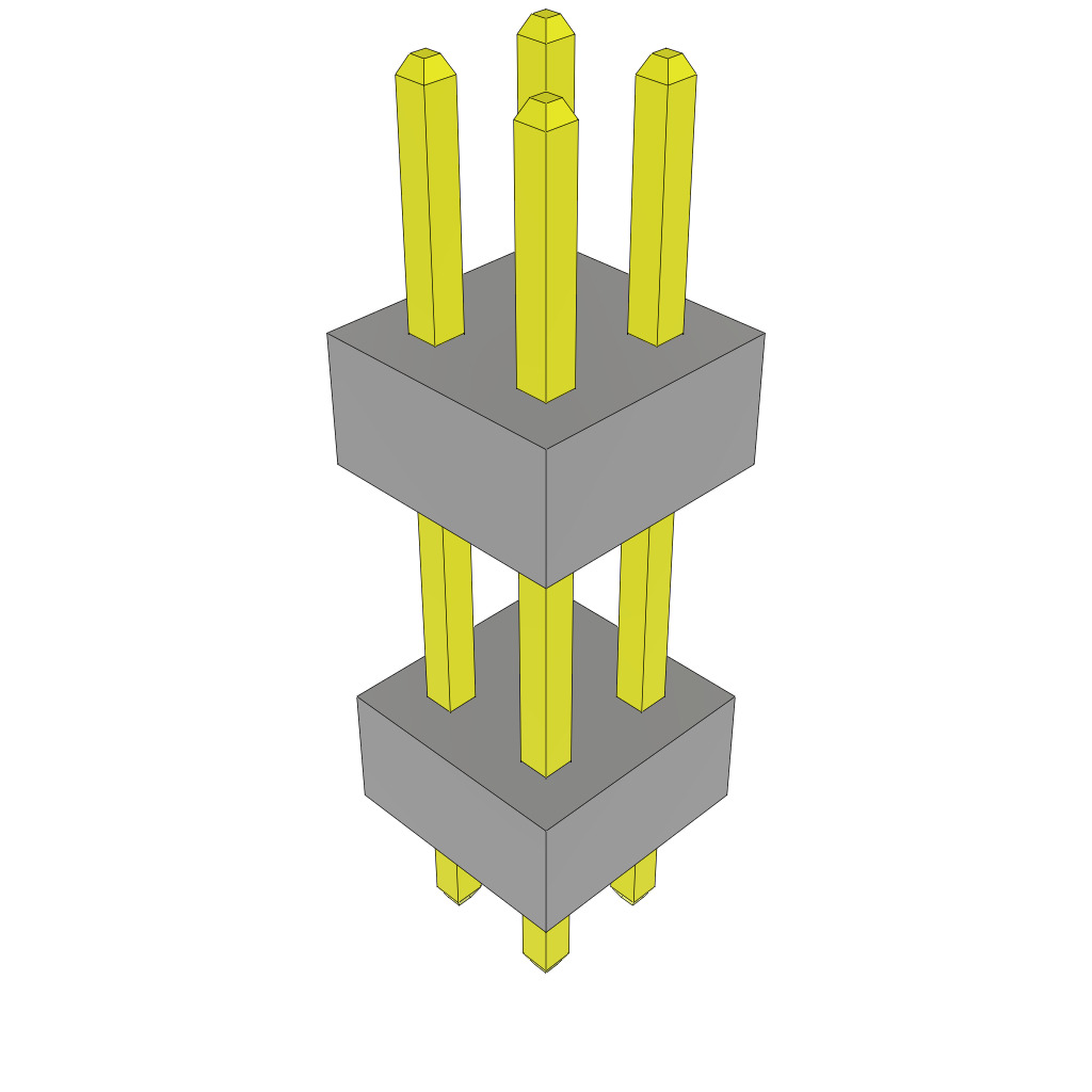 Samtec-TW-02-04-L-D-320-090 Cabezales del conector y receptáculos PCB Conn Board Stacker HDR 4 POS 2mm Solder ST Top Entry Thru-Hole Bulk