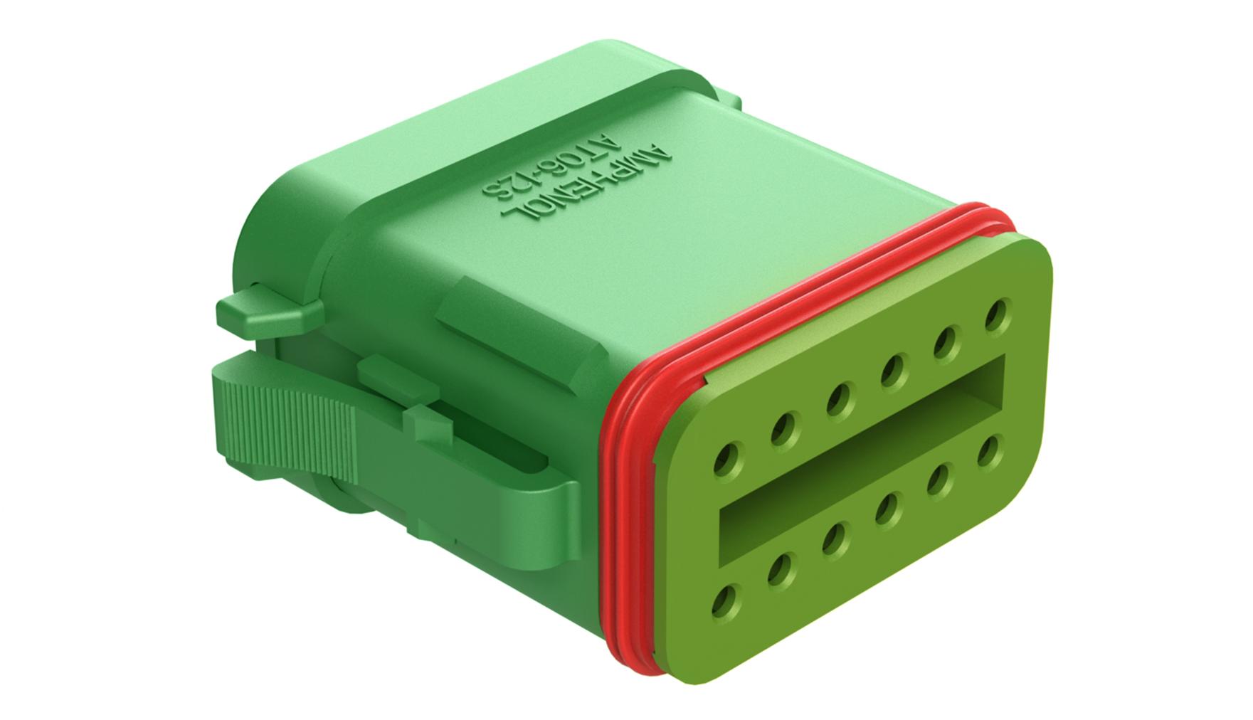 Amphenol-AT06-12SC-SS01 Connector Discrete Wire Housing Conn Housing PL 12 POS Crimp ST Cable Mount Green