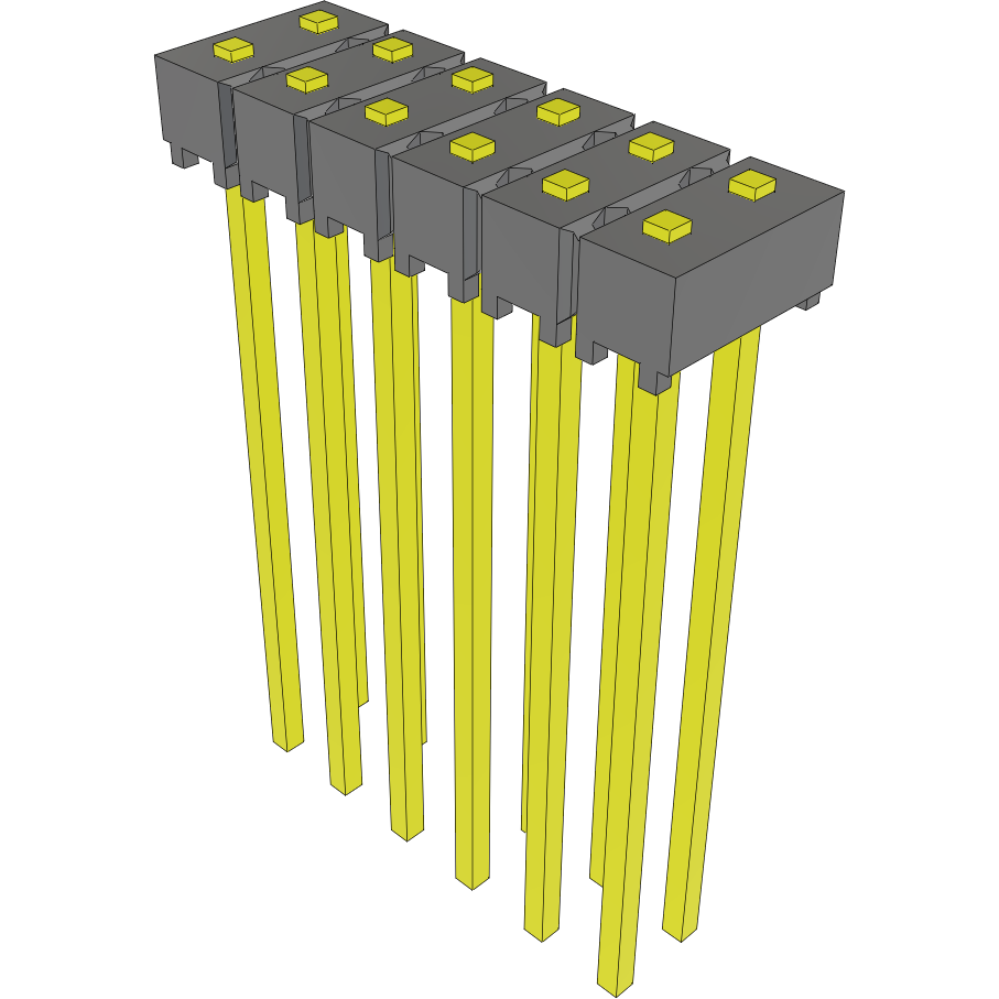 Samtec-MTSW-106-10-G-D-010 Connector Headers and PCB Receptacles Conn Unshrouded Header HDR 12 POS 2.54mm Solder ST Top Entry Thru-Hole Bulk