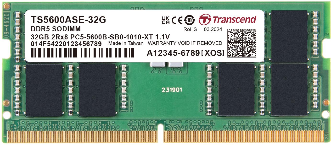 Transcend Information-TS5600ASE-32G Memory Modules DRAM Module DDR5 SDRAM 32Gbyte 262SODIMM Bulk