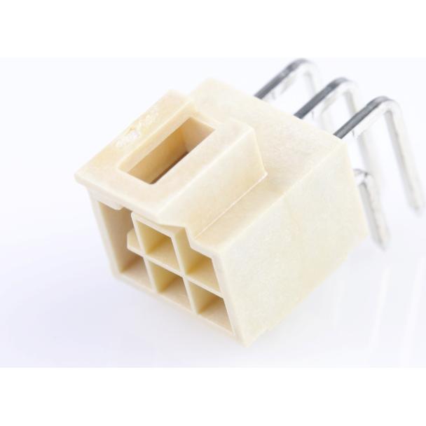 Molex-1053142506 Embases de raccordement et réceptacles PCB Nano-Fit Right-Angle Header, Through Hole, 2.5mm Pitch, Dual Row, 6 Circuits