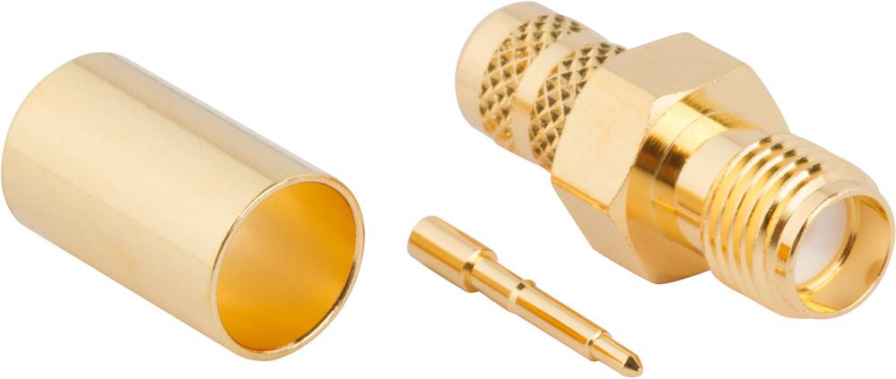 Amphenol RF-132240RP RF-Steckverbinder Conn SMA 0Hz to 12.4GHz 50Ohm Crimp ST Cable Mount RCP Gold