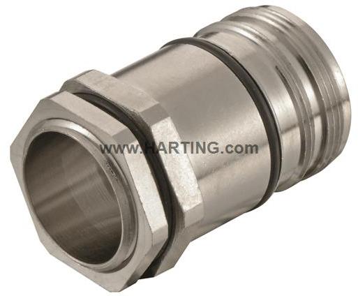 HARTING-09151000374 Schrumpfbalgenadapter Bulkhead Housing 180° M23 Shell Size Nickel Copper-Zinc Alloy Screw Lock