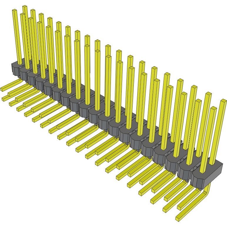Samtec-MTSW-119-10-T-D-480-RA Steckverbinderleisten und Leiterplattenbuchsen Conn Unshrouded Header HDR 38 POS 2.54mm Solder RA Side Entry Thru-Hole Bulk