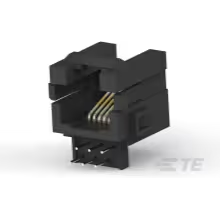 TE Connectivity-216446-1 Telecomunicaciones y teléfono del conector Conn RJ-25 F 6 POS 1.27mm Solder ST Thru-Hole 6 Terminal 1 Port Cat 3 T/R
