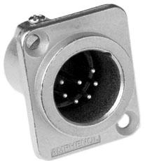 Amphenol-AC7MDZ Steckverbinder für Audio und Video Conn XLR Connector M 7 POS Solder Bucket ST Panel Mount 7 Terminal 1 Port Bag