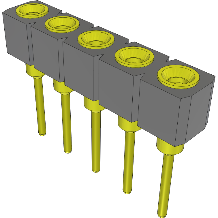 Samtec-SS-105-T-38 Cabezales del conector y receptáculos PCB Conn Socket Strip SKT 5 POS 2.54mm Solder ST Top Entry Thru-Hole Tube