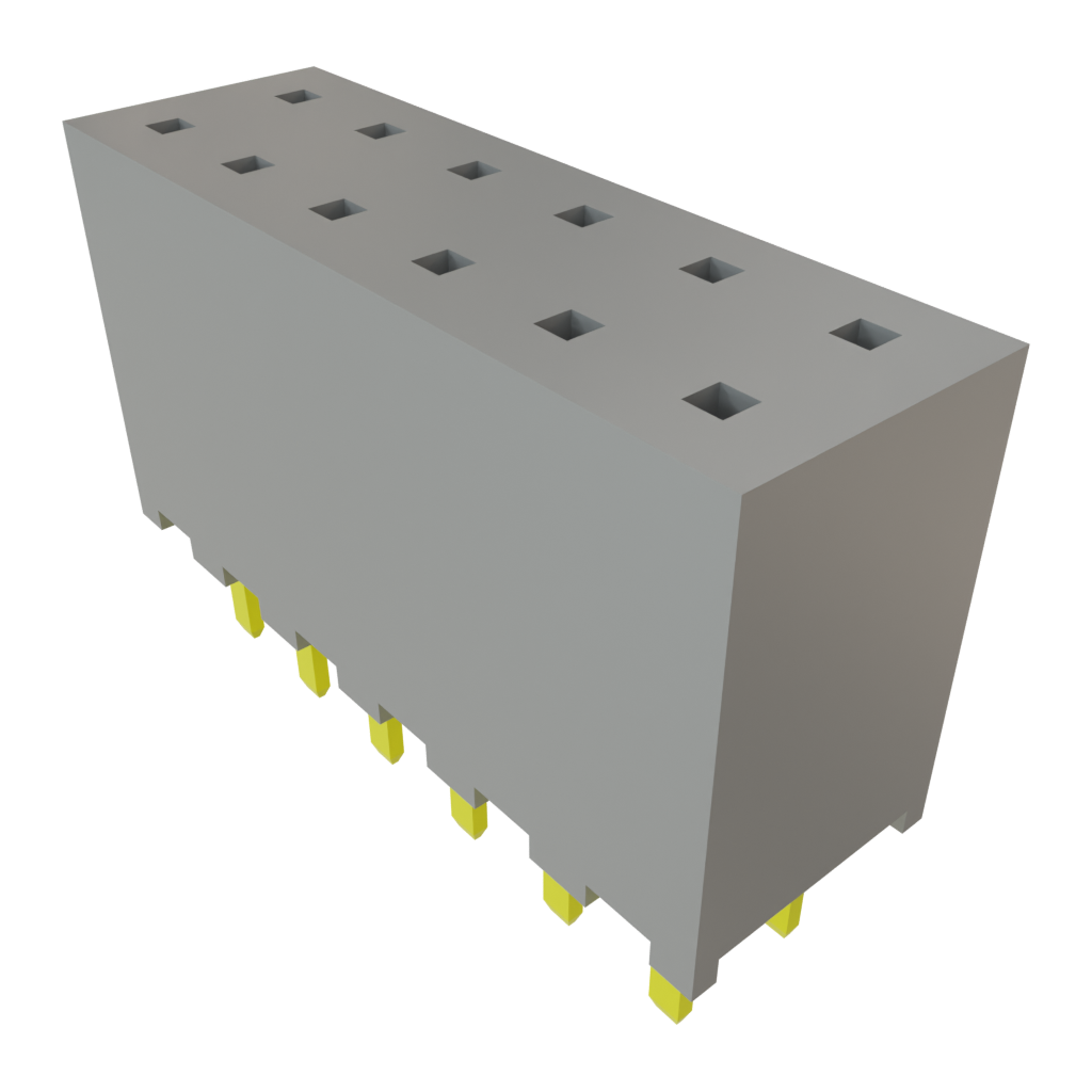 Samtec-SQW-106-01-L-D Steckverbinderleisten und Leiterplattenbuchsen Conn Socket Strip SKT 12 POS 2mm Solder ST Top Entry Thru-Hole Tube