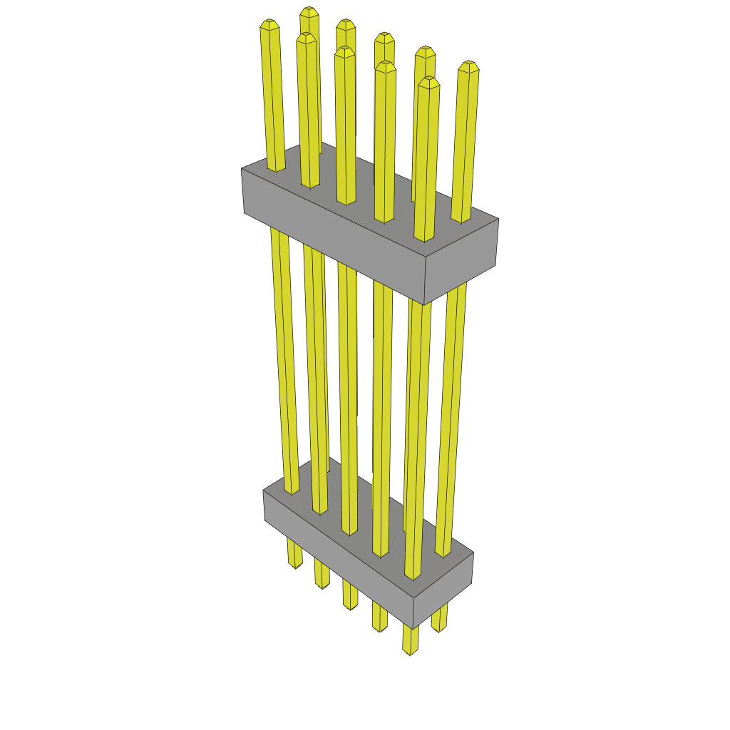 Samtec-TW-05-12-G-D-750-125 Connector Headers and PCB Receptacles Conn Board Stacker HDR 10 POS 2mm Solder ST Top Entry Thru-Hole Bulk