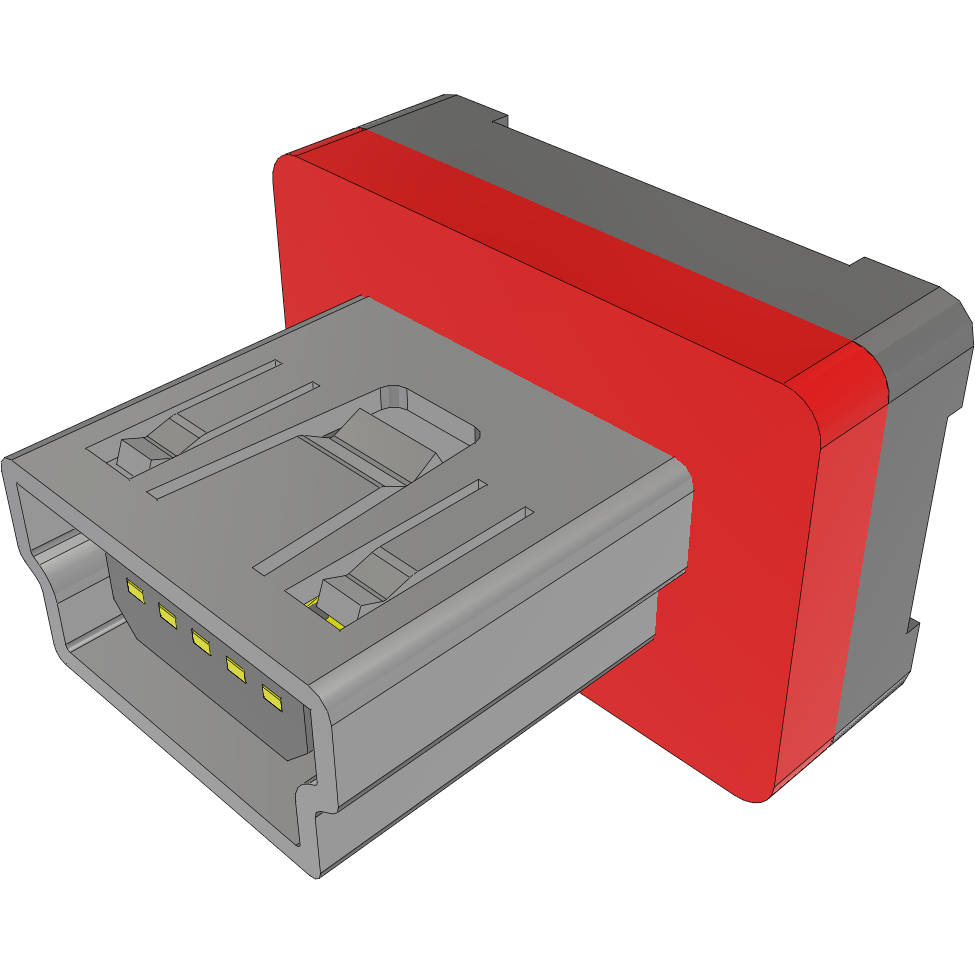 Samtec-MUSBS-05-S-B-TH-TR Connector USB Conn Mini USB Type B RCP 5 POS 0.8mm Solder ST Thru-Hole 5 Terminal 1 Port T/R
