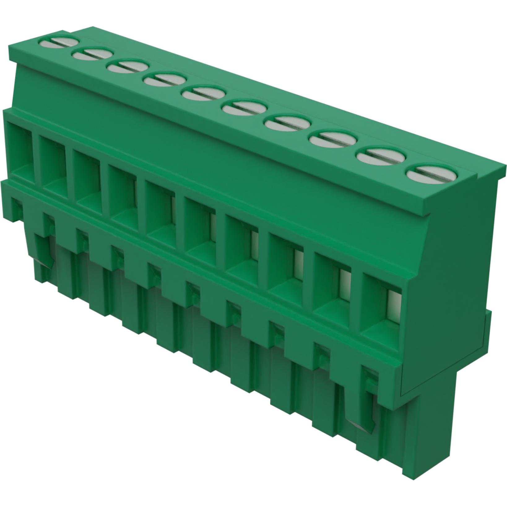 Molex-395238010 Steckverbinder, Klemmenblöcke Conn Eurostyle Block F 10 POS 5mm Screw ST Cable Mount 18A/Contact Eurostyle™