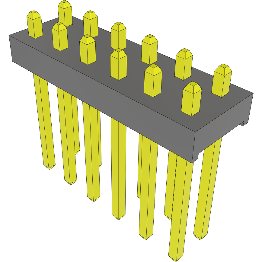 Samtec-MTMM-106-06-G-D-050 Embases de raccordement et réceptacles PCB Conn Unshrouded Header HDR 12 POS 2mm Solder ST Top Entry Thru-Hole Bulk