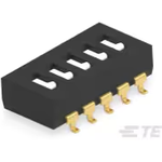 Switch DIP OFF ON SPST 5 Flush Slide 0.1A 24VDC Gull Wing 2.54mm SMD Tube