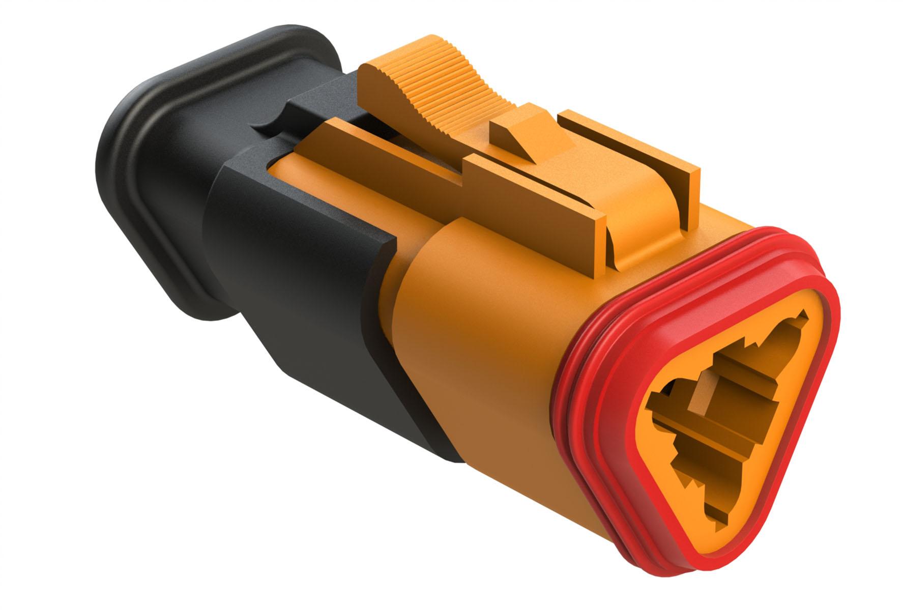 Amphenol-AT06-3S-SR01ORG 分立接线罩连接器 Conn Housing PL 3 POS Crimp ST Cable Mount Orange
