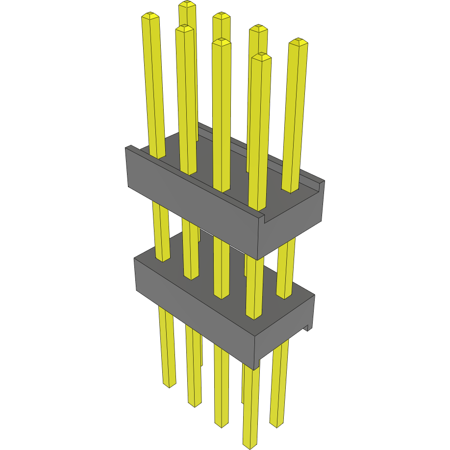 Samtec-EW-04-12-L-D-400 Connector Headers and PCB Receptacles Conn Board Stacker HDR 8 POS 2.54mm Solder ST Top Entry Thru-Hole Bulk