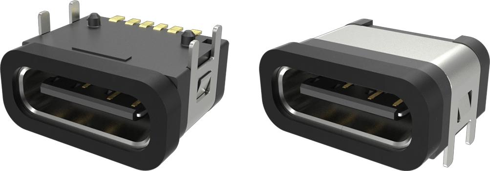 Amphenol Communications Solutions-10165429-00011LF Connector USB Conn USB 2.0 Type C RCP 6 POS 0.5mm Solder RA SMD 6 Terminal 1 Port T/R