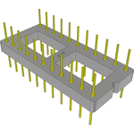 Conn DIP Adapter HDR 22 POS 2.54mm ST Thru-Hole Bulk