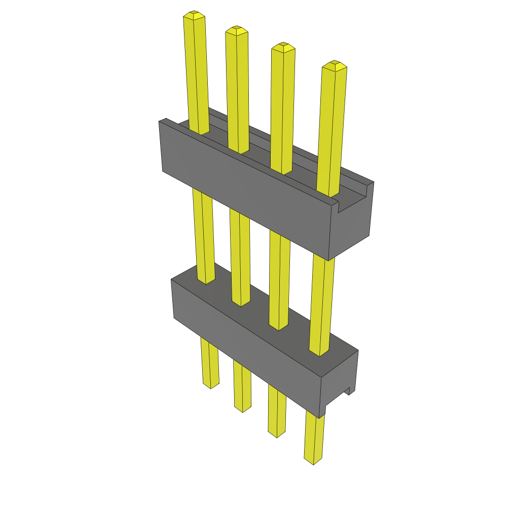 Samtec-ZW-04-10-T-S-445-192 Cabezales del conector y receptáculos PCB Conn Board Stacker HDR 4 POS 2.54mm Solder ST Top Entry Thru-Hole Bulk