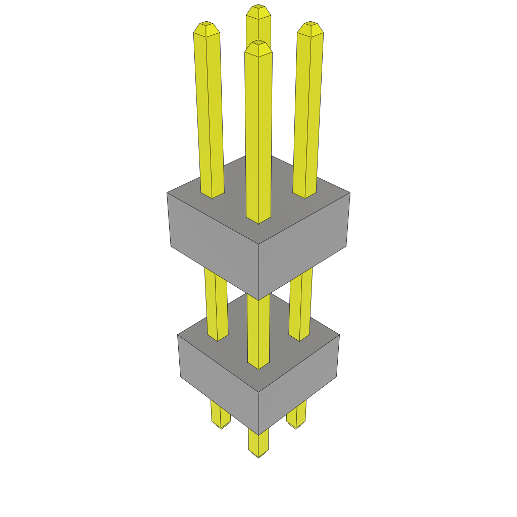Samtec-TW-02-10-L-D-414-100 Piastre connettori e prese PCB Conn Board Stacker HDR 4 POS 2mm Solder ST Top Entry Thru-Hole Bulk
