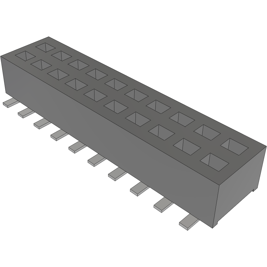 Samtec-CLP-110-02-L-D-BE-TR Connector Headers and PCB Receptacles Conn Socket Strip SKT 20 POS 1.27mm Solder ST Bottom Entry SMD TIGER CLAW™ T/R
